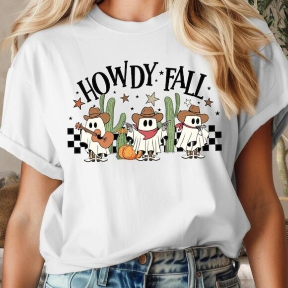 Tops - Howdy Fall Shirt, Cute Halloween Shirt, Fall Tshirt